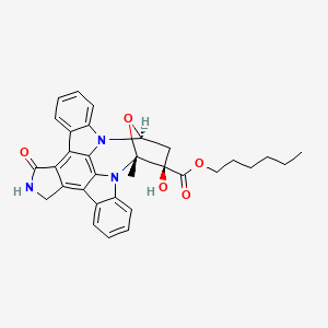 molecular formula C32H31N3O5 B11933171 hexyl (15R,16R,18S)-16-hydroxy-15-methyl-3-oxo-28-oxa-4,14,19-triazaoctacyclo[12.11.2.115,18.02,6.07,27.08,13.019,26.020,25]octacosa-1,6,8,10,12,20,22,24,26-nonaene-16-carboxylate 