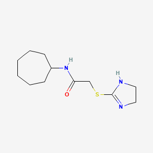 molecular formula C12H21N3OS B11933269 N-cycloheptyl-2-(4,5-dihydro-1H-imidazol-2-ylsulfanyl)acetamide 