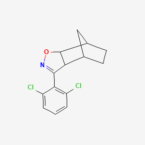 molecular formula C14H13Cl2NO B1193334 5-(2,6-Dichlorophenyl)-3-oxa-4-azatricyclo[5.2.1.02,6]dec-4-ene 