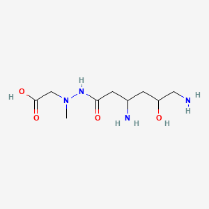 molecular formula C9H20N4O4 B11933402 Acetic acid, (2-(3,6-diamino-5-hydroxyhexanoyl)-1-methylhydrazino)- 