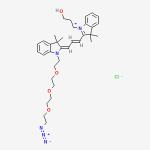 molecular formula C34H46ClN5O4 B1193343 N-hydroxypropyl-N'-(azide-PEG3)-Cy3 