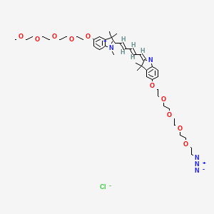 molecular formula C46H68ClN5O10 B1193351 N-methyl-N'-methyl-O-(m-PEG4)-O'-(azide-PEG4)-Cy5 
