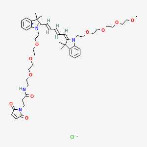 molecular formula C49H67ClN4O10 B1193356 N-(m-PEG4)-N'-(PEG3-Mal)-Cy5 