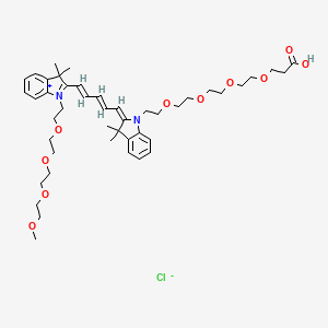 molecular formula C45H65ClN2O10 B1193357 N-(m-PEG4)-N'-(PEG4-acid)-Cy5 