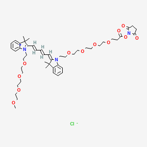 molecular formula C49H68ClN3O12 B1193358 N-(m-PEG4)-N'-(PEG4-NHS酯)-Cy5 