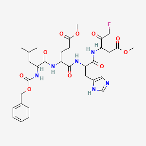 molecular formula C32H43FN6O10 B11933590 Cbz-DL-Leu-DL-Glu(OMe)-DL-His-DL-Asp(OMe)-CH2F CAS No. 210345-04-3