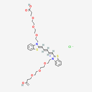 3-[2-[2-[2-[(2Z)-2-[(2E,4E)-5-[3-[2-[2-[2-(3-hydroxybut-3-enoxy)ethoxy]ethoxy]ethyl]-1,3-benzothiazol-3-ium-2-yl]penta-2,4-dienylidene]-1,3-benzothiazol-3-yl]ethoxy]ethoxy]ethoxy]propanoic acid;chloride