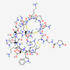 molecular formula C92H139N35O28S6 B11933642 H-Pyr-Gly-Cys(1)-Cys(2)-Asn-Gly-Pro-Lys-Gly-Cys(3)-Ser-Ser-Lys-Trp-Cys(1)-Arg-Asp-His-Ala-Arg-Cys(2)-Cys(3)-NH2 