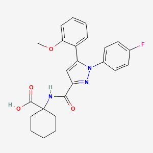 1-[[1-(4-Fluorophenyl)-5-(2-methoxyphenyl)pyrazole-3-carbonyl]amino]cyclohexane-1-carboxylic acid
