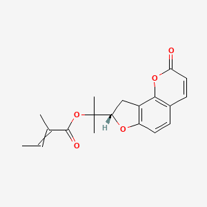 molecular formula C19H20O5 B11933881 2-[(8S)-2-Oxo-8H,9H-furo[2,3-H]chromen-8-YL]propan-2-YL (2Z)-2-methylbut-2-enoate 