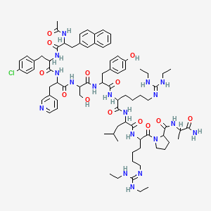 molecular formula C80H113ClN18O13 B11934200 Ac-DL-2Nal-DL-Phe(4-Cl)-DL-3Pal-DL-Ser-DL-Tyr-DL-hArg(Et,Et)-DL-Leu-DL-hArg(Et,Et)-DL-Pro-DL-Ala-NH2 