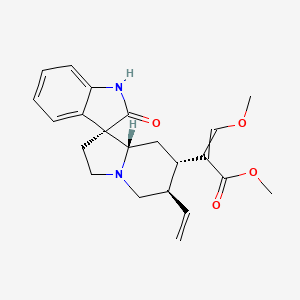 molecular formula C22H26N2O4 B11934289 methyl 2-[(3R,6'R,7'S,8'aS)-6'-ethenyl-2-oxospiro[1H-indole-3,1'-3,5,6,7,8,8a-hexahydro-2H-indolizine]-7'-yl]-3-methoxyprop-2-enoate 