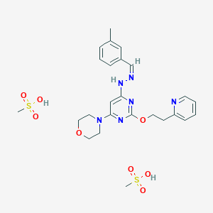 molecular formula C25H34N6O8S2 B11934354 methanesulfonic acid;N-[(Z)-(3-methylphenyl)methylideneamino]-6-morpholin-4-yl-2-(2-pyridin-2-ylethoxy)pyrimidin-4-amine 