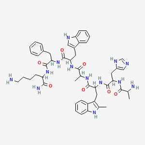 molecular formula C50H63N13O7 B11934369 H-DL-Ala-DL-His-DL-Trp(2-Me)-DL-Ala-DL-Trp-DL-Phe-DL-Lys-NH2 