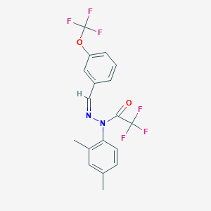 molecular formula C18H14F6N2O2 B11934381 N-(2,4-dimethylphenyl)-2,2,2-trifluoro-N-[(Z)-[3-(trifluoromethoxy)phenyl]methylideneamino]acetamide 