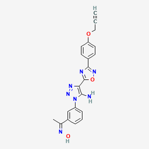 molecular formula C21H17N7O3 B11934526 miR-21 inhibitor 37 