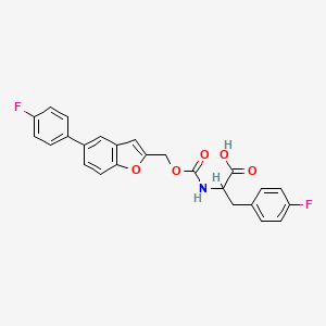 molecular formula C25H19F2NO5 B1193460 3-(4-Fluorophenyl)-2-[[5-(4-fluorophenyl)-1-benzofuran-2-yl]methoxycarbonylamino]propanoic acid 