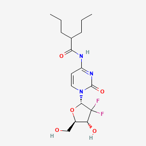molecular formula C17H25F2N3O5 B11934613 N-[1-[(2S,4R,5R)-3,3-difluoro-4-hydroxy-5-(hydroxymethyl)oxolan-2-yl]-2-oxopyrimidin-4-yl]-2-propylpentanamide 