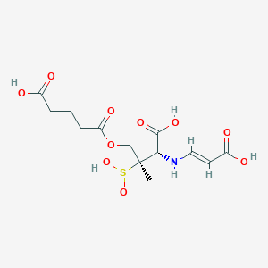 molecular formula C27H29ClN6O5 B1193465 (2S,3R)-4-(4-carboxybutanoyloxy)-2-[[(E)-2-carboxyethenyl]amino]-3-methyl-3-sulfinobutanoic acid 