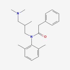 molecular formula C19H28N4O2S B1193466 N-[3-(dimethylamino)-2-methylpropyl]-N-(2,6-dimethylphenyl)-2-phenylacetamide 