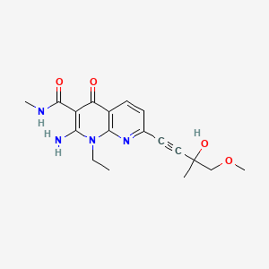 2-Amino-1-ethyl-7-(3-hydroxy-4-methoxy-3-methylbut-1-yn-1-yl)-N-methyl-4-oxo-1,4-dihydro-1,8-naphthyridine-3-carboxamide