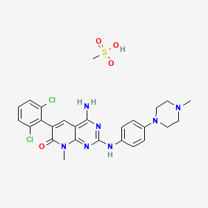 molecular formula C26H29Cl2N7O4S B11934718 IQS-019 mesylate 