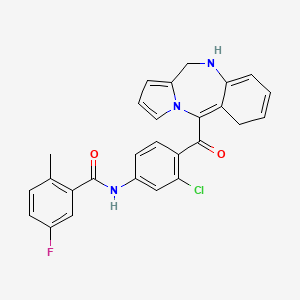 molecular formula C27H21ClFN3O2 B11935010 N-[3-chloro-4-(5,6-dihydro-1H-pyrrolo[2,1-c][1,4]benzodiazepine-11-carbonyl)phenyl]-5-fluoro-2-methylbenzamide 