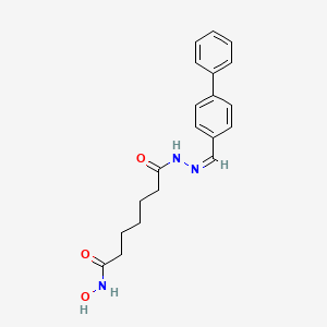 molecular formula C20H23N3O3 B11935064 N'-hydroxy-N-[(Z)-(4-phenylphenyl)methylideneamino]heptanediamide 