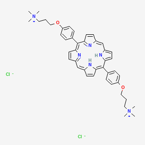 molecular formula C44H50Cl2N6O2 B11935141 Trimethyl-[3-[4-[15-[4-[3-(trimethylazaniumyl)propoxy]phenyl]-21,22-dihydroporphyrin-5-yl]phenoxy]propyl]azanium;dichloride 