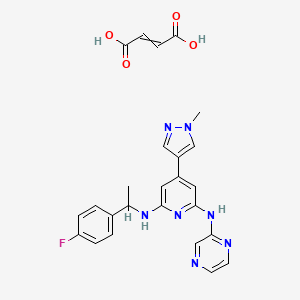 molecular formula C25H24FN7O4 B11935150 NS-018 (maleate) 