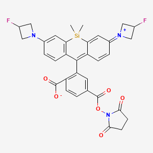 molecular formula C33H29F2N3O6Si B11935162 Janelia Fluor 635, SE 