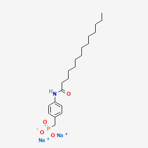 molecular formula C21H34NNa2O4P B1193531 disodium;N-[4-(phosphonatomethyl)phenyl]tetradecanamide 