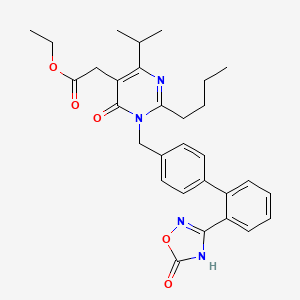molecular formula C30H34N4O5 B11935386 Ethyl [2-butyl-6-oxo-1-{[2'-(5-oxo-4,5-dihydro-1,2,4-oxadiazol-3-yl)[1,1'-biphenyl]-4-yl]methyl}-4-(propan-2-yl)-1,6-dihydropyrimidin-5-yl]acetate 