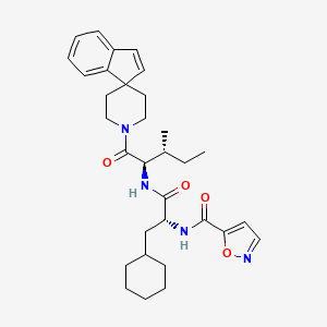 molecular formula C32H42N4O4 B11935425 N-[(2R)-3-cyclohexyl-1-[[(2R,3R)-3-methyl-1-oxo-1-spiro[indene-1,4'-piperidine]-1'-ylpentan-2-yl]amino]-1-oxopropan-2-yl]-1,2-oxazole-5-carboxamide 