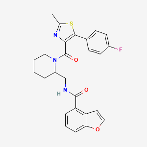 molecular formula C26H24FN3O3S B11935467 N-[[1-[5-(4-fluorophenyl)-2-methyl-1,3-thiazole-4-carbonyl]piperidin-2-yl]methyl]-1-benzofuran-4-carboxamide 