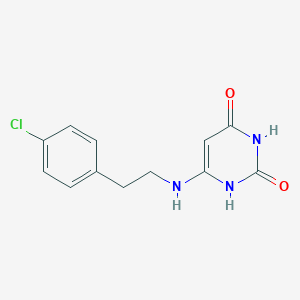 molecular formula C12H12ClN3O2 B1193547 6-[2-(4-chlorophenyl)ethylamino]-1H-pyrimidine-2,4-dione 