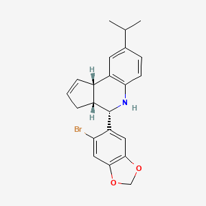 molecular formula C22H22BrNO2 B11935585 rel-(3aR,4S,9bS)-4-(6-Bromobenzo[d][1,3]dioxol-5-yl)-8-isopropyl-3a,4,5,9b-tetrahydro-3H-cyclopenta[c]quinoline 