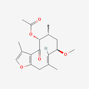 molecular formula C18H24O5 B11935863 2-Methoxy-5-acetoxy-fruranogermacr-1(10)-en-6-one 