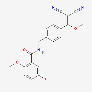 molecular formula C20H16FN3O3 B11935899 N-(4-(2,2-Dicyano-1-methoxyvinyl)benzyl)-5-fluoro-2-methoxybenzamide 