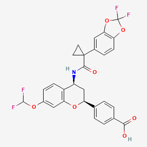molecular formula C28H21F4NO7 B11935934 racemic Galicaftor 
