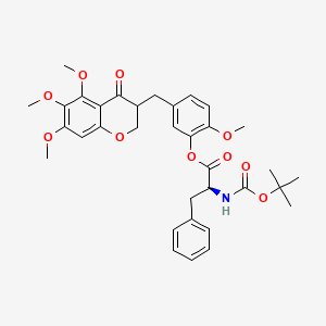 2-methoxy-5-[(5,6,7-trimethoxy-4-oxo-3,4-dihydro-2H-chromen-3-yl)methyl]phenyl (2S)-2-[(tert-butoxycarbonyl)amino]-3-phenylpropanoate