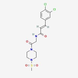 (E)-3-(3,4-dichlorophenyl)-N-[2-(4-methylsulfonylpiperazin-1-yl)-2-oxoethyl]prop-2-enamide