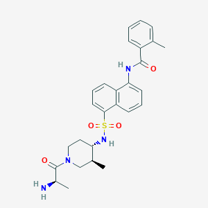 molecular formula C27H32N4O4S B11936253 N-[5-[[(3S,4S)-1-[(2R)-2-aminopropanoyl]-3-methylpiperidin-4-yl]sulfamoyl]naphthalen-1-yl]-2-methylbenzamide 