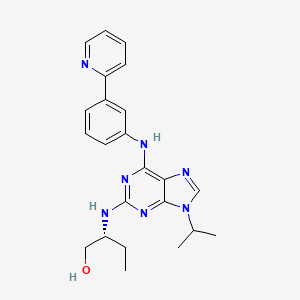 molecular formula C23H27N7O B1193660 (R)-2-((9-Isopropyl-6-((3-(pyridin-2-yl)phenyl)amino)-9H-purin-2-yl)amino)butan-1-ol 