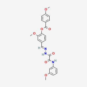 molecular formula C25H23N3O7 B11936679 2-methoxy-4-((E)-{[(3-methoxyanilino)(oxo)acetyl]hydrazono}methyl)phenyl 4-methoxybenzoate CAS No. 881464-15-9