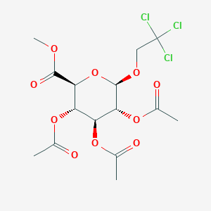 molecular formula C15H19Cl3O10 B119367 Methyl 2,2,2-trichloroethyl 2,3,4-tri-O-acetyl-beta-D-glucopyranosiduronate CAS No. 59495-75-9