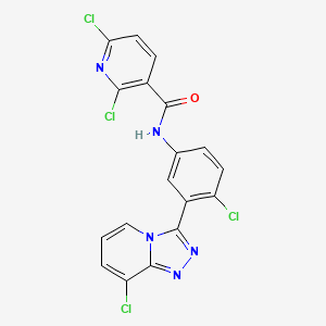 molecular formula C18H9Cl4N5O B11936716 TPB15 