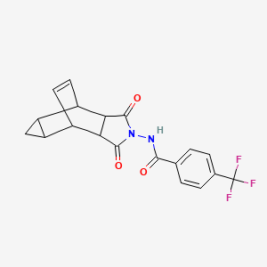molecular formula C19H15F3N2O3 B11936956 N-(3,5-dioxo-4-azatetracyclo[5.3.2.02,6.08,10]dodec-11-en-4-yl)-4-(trifluoromethyl)benzamide 