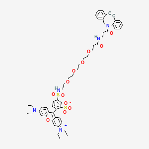 molecular formula C56H65N5O12S2 B1193696 Sulforhodamine-PEG4-DBCO 