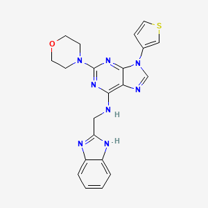 molecular formula C21H20N8OS B11937047 N-(1H-benzimidazol-2-ylmethyl)-2-(4-morpholinyl)-9-(3-thiophenyl)-6-purinamine 